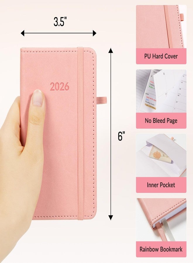 Forvencer Pocket Planner 2026, Weekly Monthly Planners with Month Tabs for Purse, 3.5" x 6", Jan 2026-Dec 2026, Cute Small Daily Academic Calendar, Elastic Band, Hardcover Agenda for Women, Teacher - Image 5
